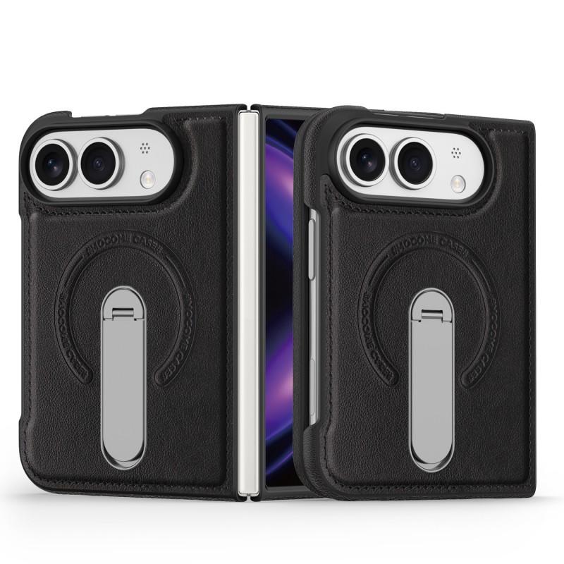 IPhone 18 Duo Leather Case With 360 Rotating Stand Foldable Business Flip Cover Men Women Office Travel