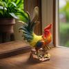 Decorative Rooster Sculpture Resin Statue, Auspicious Ornament, Farmhouse Chicken Decor for Home Indoor Tabletop Garden Courtyard Desktop Craft Gift