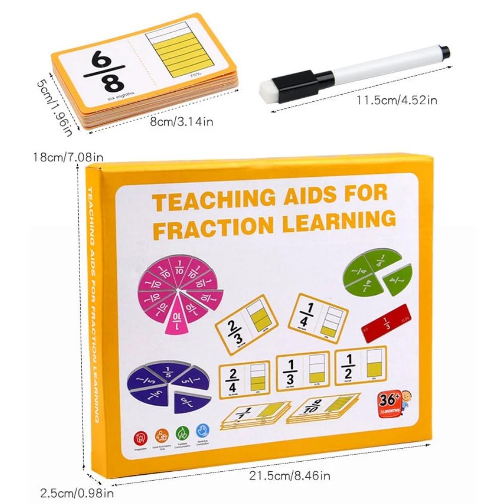 Montessori Fraction Learning Math Toy Arithmetic Teaching Aids Paper Card Early Educational Toys for Children Christmas Gifts