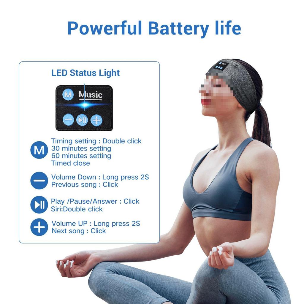 Bluetooth Sports Headband: Wireless Headphones for Running, Fitness, Yoga & Sleep