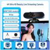 4K Ultra HD 60fps Streaming Camera with USB & Microphone for Desktop/Laptop