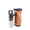FEICHAO Aluminum Alloy Camera Cage Left/Right Side Wooden Hand Grip with Top Handle 1/4 Screw Hole Cold Shoe Mount for SLR DSLR