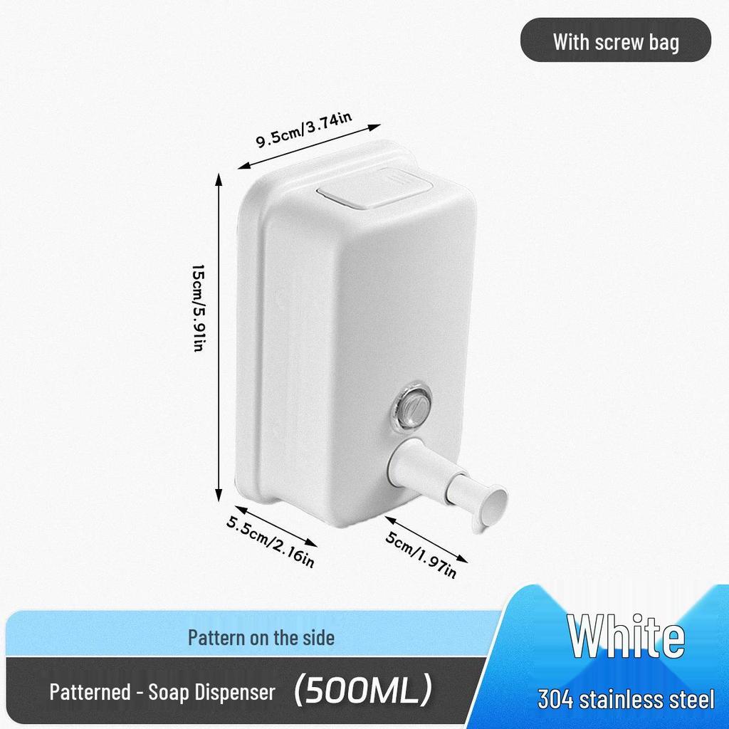 Wall-Mounted Black & Gold 500ML 304 Stainless Steel Soap Dispenser