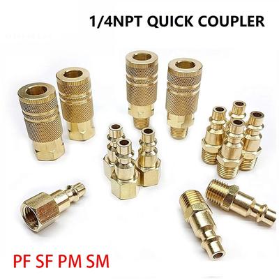 1Pcs Compressor Connector Tool Quick Coupler Tool Quick Release Air Line 1/4" NPT Coupling Adapter Hardening Steel Hose Fitting