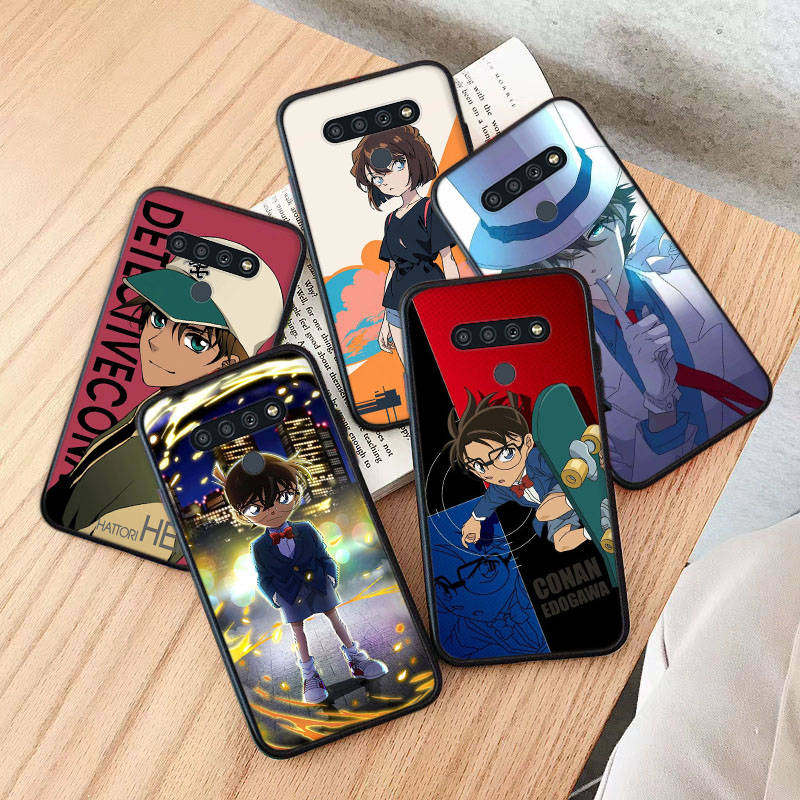 AD54 Detective Conan Black Case for iPhone 16 15 Plus 14 13 12 11 Pro 8 7 6S SE 5S X XR XS Max Realme C30 C33 C31 9I Huawei Y8P Y9 Sofe Cover