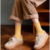 Autumn and Winter Women's Solid Color Cotton Socks Mid-Calf Socks Women's Fashionable Thickened Long Socks