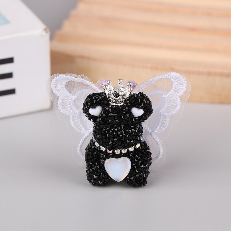 

Прямые отверстия Крылатый медведь бусины сахарные бусины цепочка для мобильного телефона ювелирные аксессуары чёрный