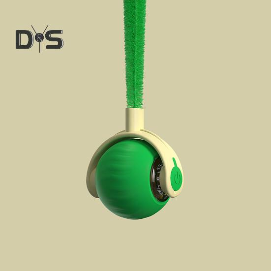 Jucărie interactivă cu minge pentru pisici, reîncărcabilă prin USB, minge în mișcare automată cu coadă de pluș, teaser inteligent pentru animale de companie pentru exerciții de interior pentru ameliorarea stresului