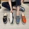 Thick Bottom Slope Heel Bag Head Slippers, Wear New Autumn Large Size Casual Without Heel Chain Muffin Slippers