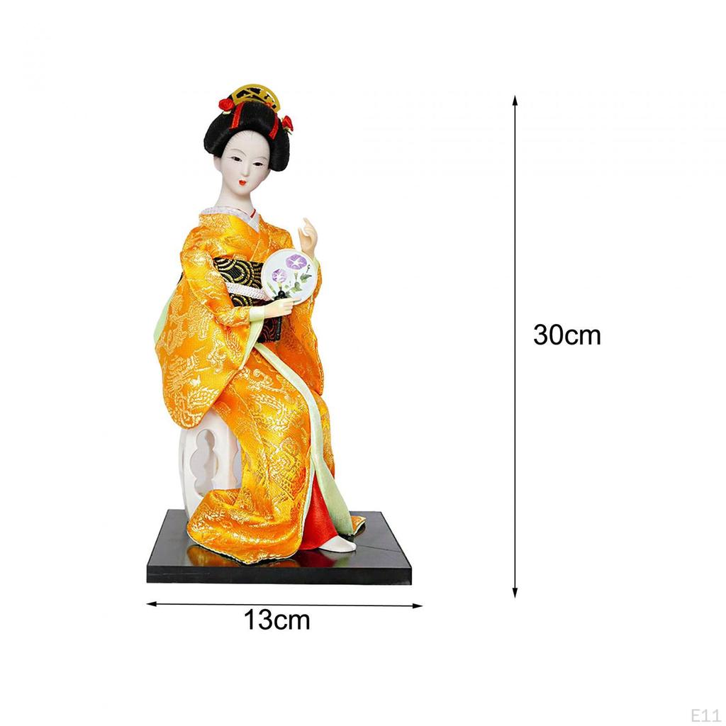 Ethnische japanische Geisha-Puppen, Kimono, 30,5 cm, Dekor, Ornament, Mädchen-Statue, Skulptur für Tisch