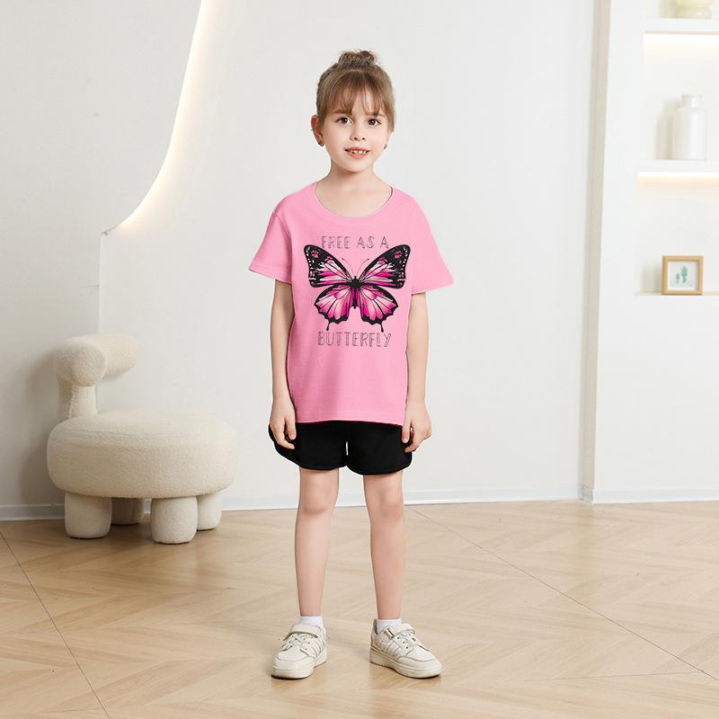 Girls Short Sleeve T-shirt Summer New Children's Top Loose Fashion Short Sleeves Clothes Kids Clothes