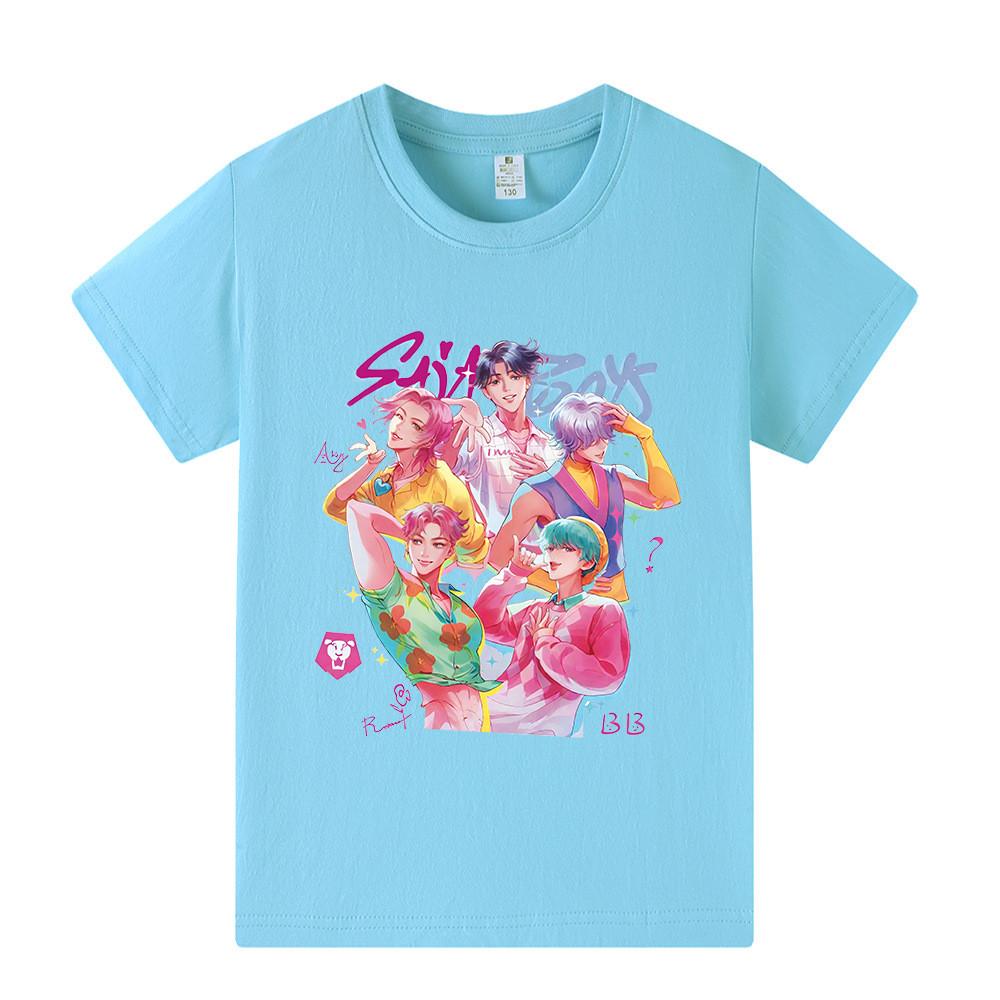 A1207 Kids Boys Girls Sajaboys Kpop Rumi Zoey Mira Print Short Sleeves T-shirt