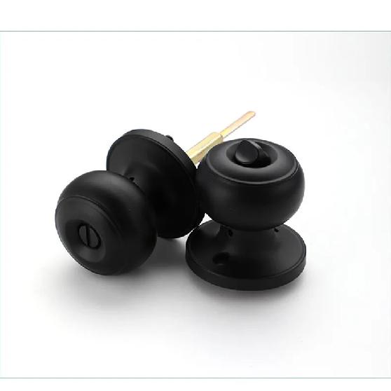 Stainless Steel Spherical Handle Lock Entrance Passage Keyless Door Lock Black Bathroom Door Lock Indoor Hardware Lockset
