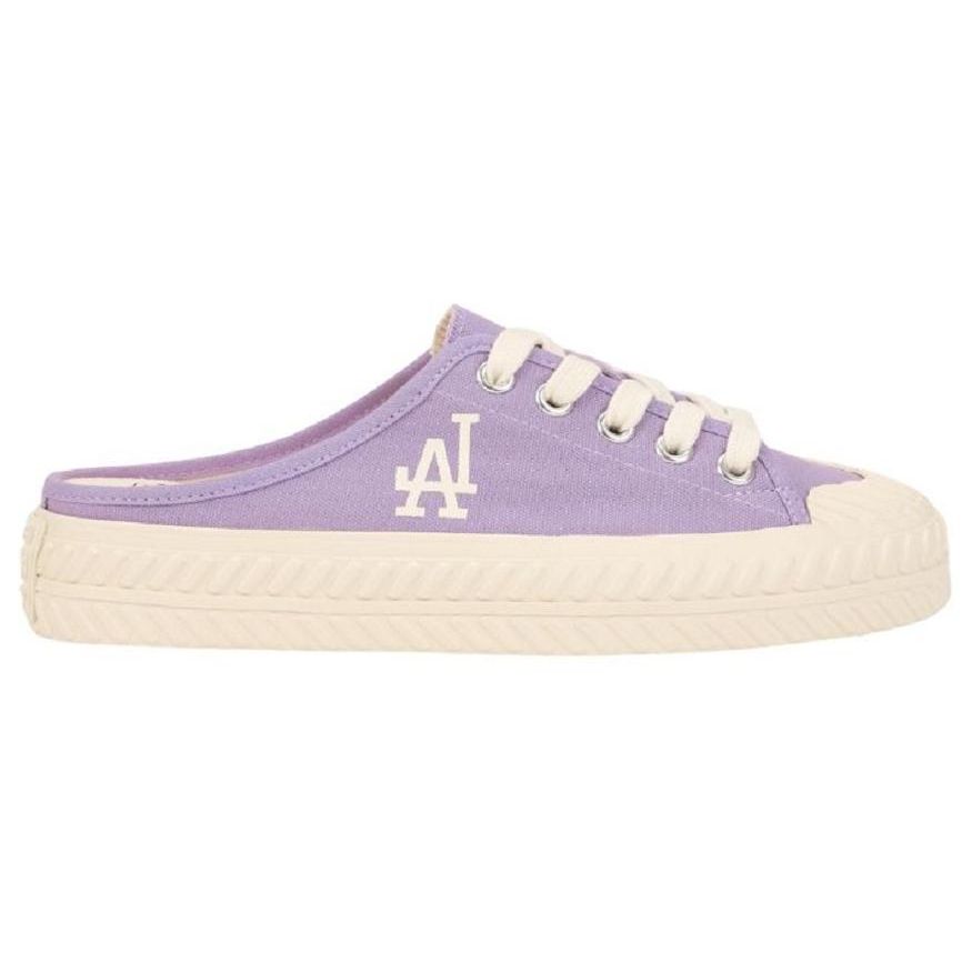 MLB Playball Mule Play Ball Comfortable Versatile Trendy Slip Resistant Durable Lightweight Low Top Canvas Shoes Women sneaker Purple 32SHS1011-07V