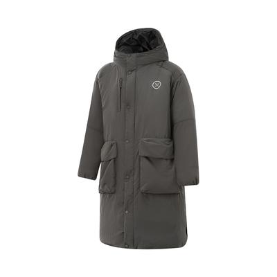 Li Ning Wade Series Simple Hooded Comfortable Warm Loose Long Down Jacket Men Outerwear AYMU009-3