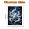 Pearl Art Painting Kit for Adults and Beginners, Mystic White NineTailed Fox Sparkling Painting Craft Home Wall Decor Handmade Gift Art Pieces
