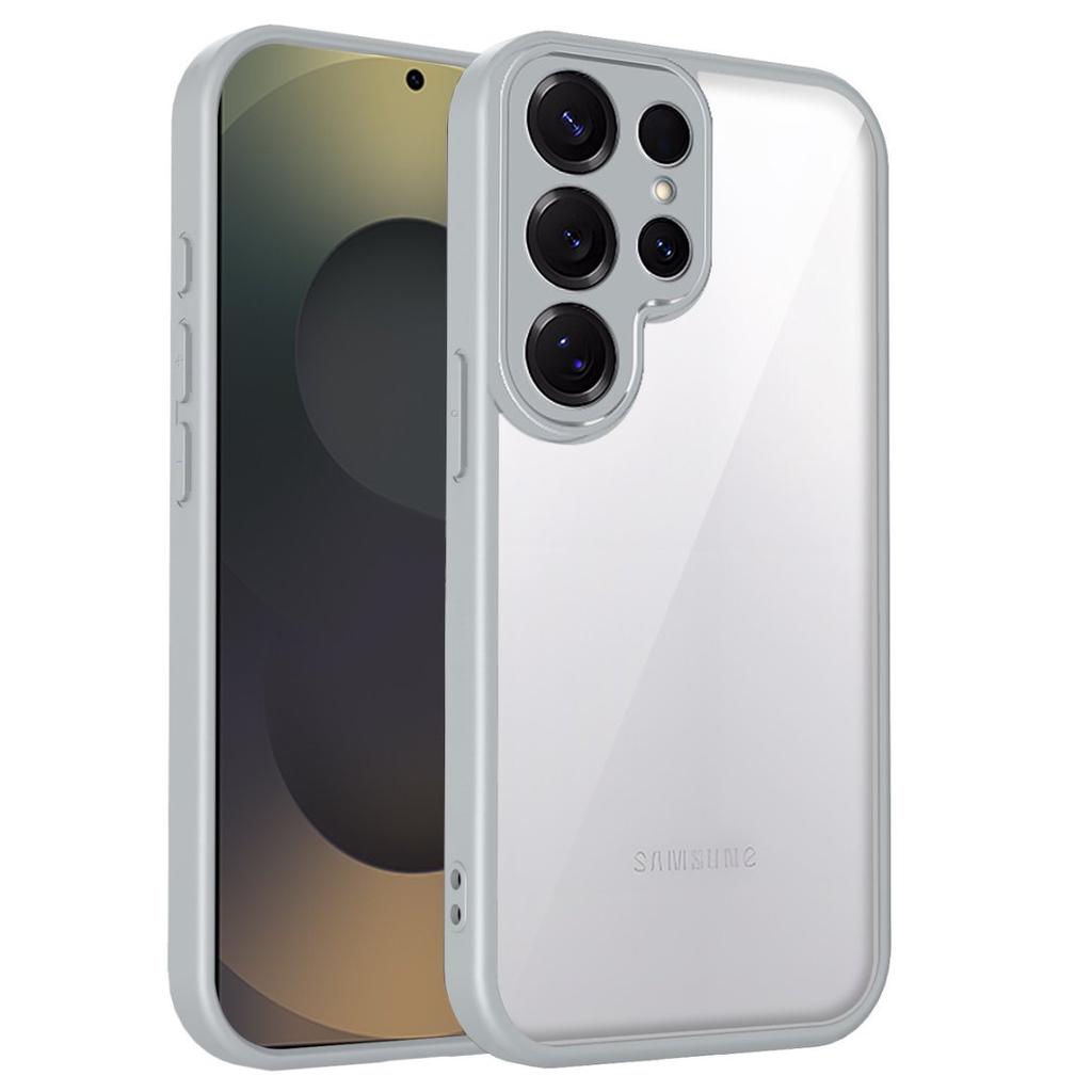 Clear Soft Frame Phone Case for Samsung Galaxy S25 S24 S23 S22 Plus Ultra S21 S20 FE Shockproof Protect Cover Hard Acrylic Shell