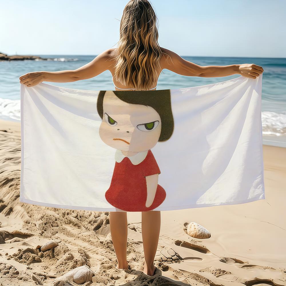 Yoshitomo Nara Art Towel Beach Towel Oversized Quick Dry Towel Absorbent Soft Swim BeachTowels for Men Women