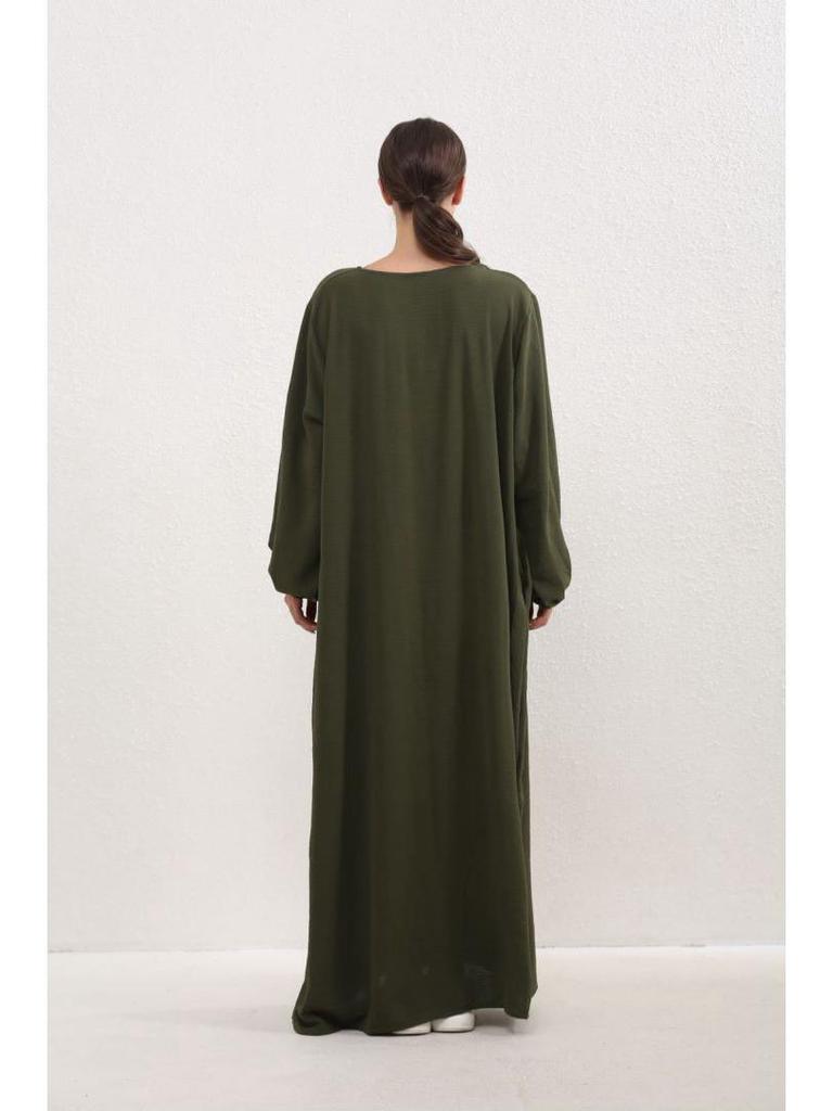 Sukienka Komutacyjna w Stylu Europejskim i Amerykańskim Plus Size - Luźna, Wyszczuplająca, Długa Odzież Codzienna