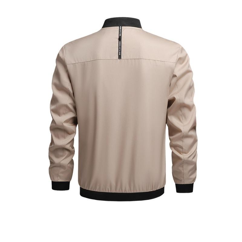 Spring and Autumn Casual Jacket Men's Casual Solid Color Jacket Lightweight Breathable Large Size Baseball Uniform Jacket