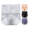 Women Panties High Waist Lace Thin Hollow Out See-through Flower Embroidery Elastic Soft