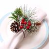 Napkin Rings Set Of 6  Berries Christmas Thanksgiving Holiday Rustic Holders