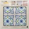 Carrelage mural faïence adhésive carreaux de ciment bleu-blanc - 4 fois 25x25cm