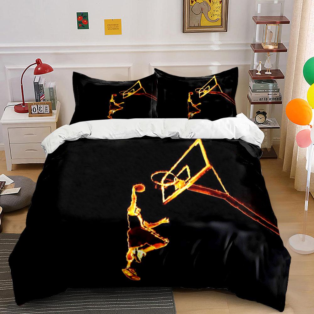 Basketball Themed Sports Artwork Poster Multiple Sizes Kid'S And Adults' Bedroom Exquisite 3Pc Bedding Set, Gift