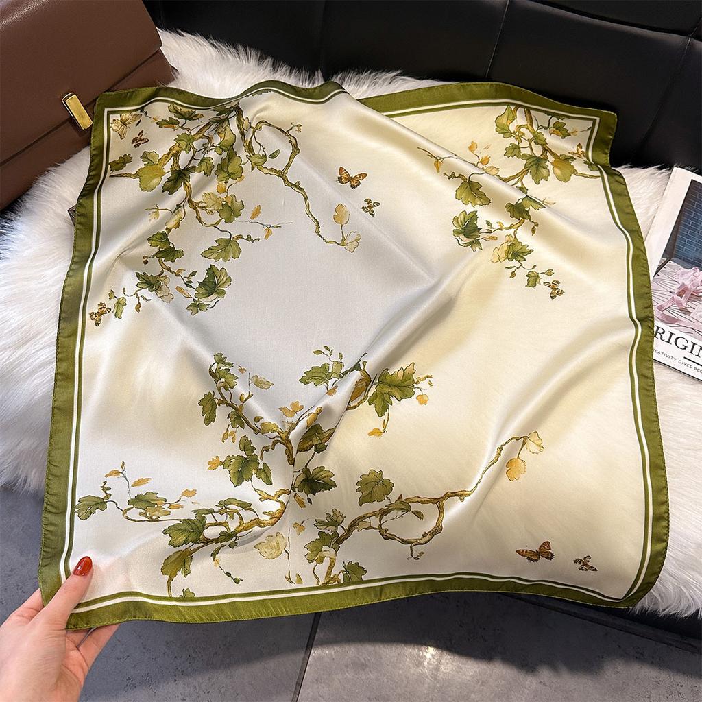 New Paisley Print Silk Scarf For Women Square Hijab Soft Neck Tie Female Fashion Decoration Silk Headscarf 70*70Cm Kerchief