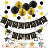 2026 Graduation Banner Graduation Theme Sign Ornament Paper Stars Balls Happy Graduation Banner For College High School