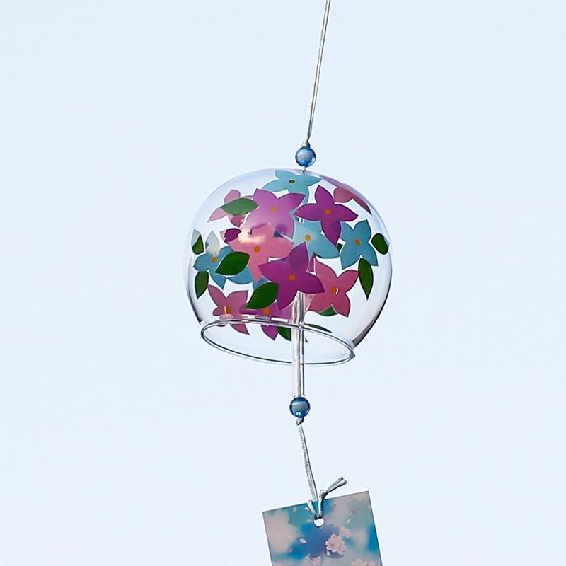 Cherry Blossom Glass Wind Chime - DIY Transparent Hanging Ornament