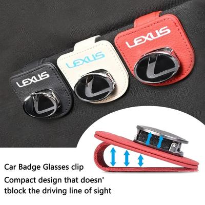 Car Emblems Sunglasses Clip Holder Magnetic Leather Car Sunshade Clip For Fsport LS RX300 GS NX RX GX460 GX RX450h IS350