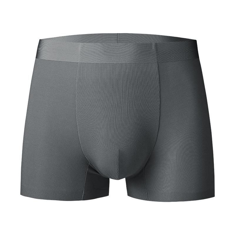 Luxury 120s Lenzing Modal Men's Mid-Waist Ribbed Boxer Briefs with Antibacterial Breathable Crotch