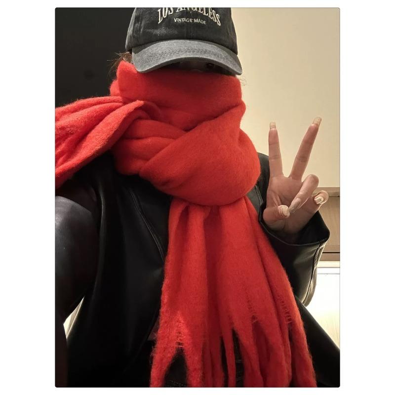 Exquisite Scarf for Female Students in Winter New Style All Match Plaid Shawl Thickened Warm Long Plush Scarf for Men Trendy