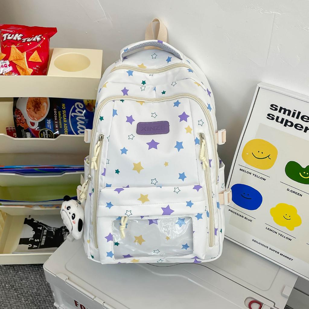 Schoolbag Campus School Bag Female Junior High School Student Cute Versatile Travel Backpack Large Capacity Leisure High School Student Backpack
