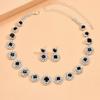 Set Collana e Orecchini Nuziali con Diamanti Rotondi Geometrici