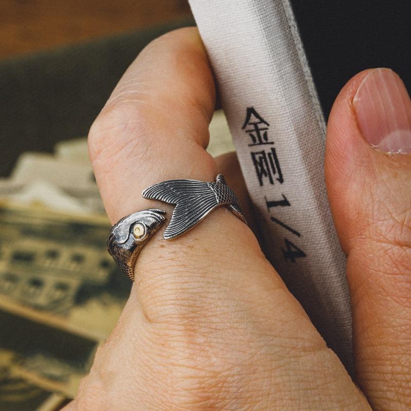Funny Elegant Fish Shaped Adjustable Rings For Men Women Everyday Wear Or Parties Supplies Fashion Open Rings Jewelry Gifts