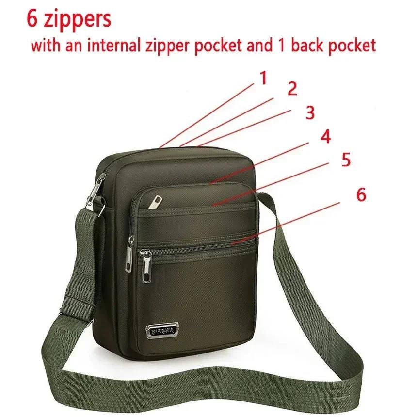 Four Or Six Layer Zipper Waterproof Single Shoulder Messenger Bag Business Bag Wallet