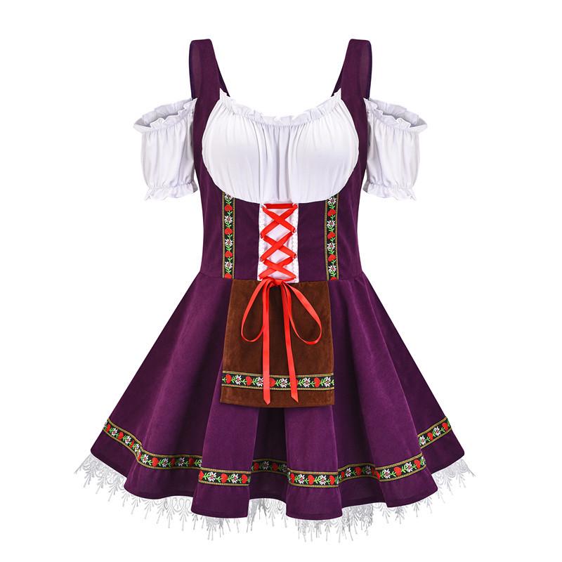 Oktoberfest Plus Size Bar Maid Costume - Halloween German Beer Girl Dress
