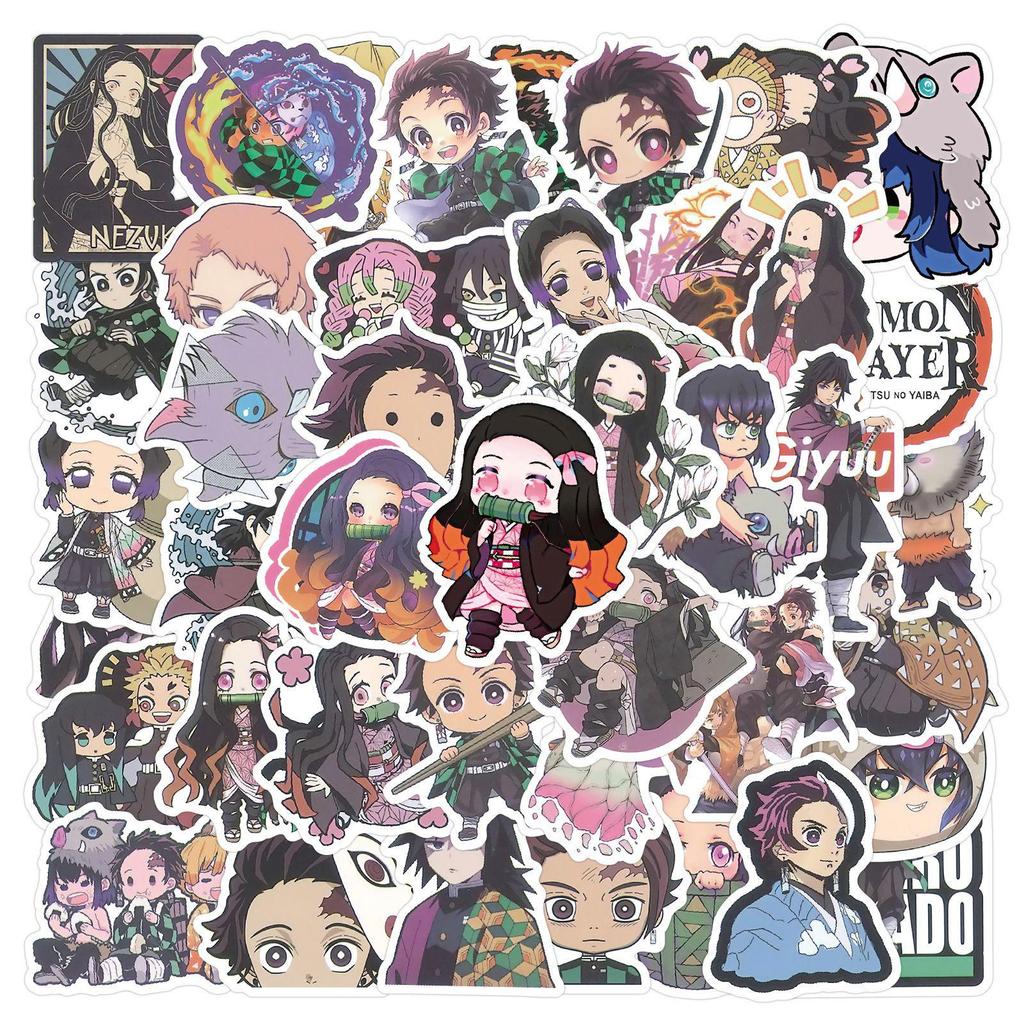 Demon Slayer Anime Graffiti Stickers: 55/200 Sheets for Notebook & Luggage DIY Decoration