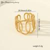 Luxury Non-Fading Drip Oil Open Ring - European and American Style Stainless Steel Statement Jewelry