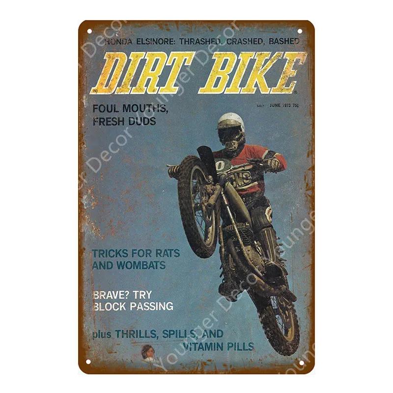 Dirt Bike Metal Poster Retro Motorcycle Races Plaque Wall Art Painting Plate Pub Bar Garage Home Decor Isle Of Man Signs YI-179