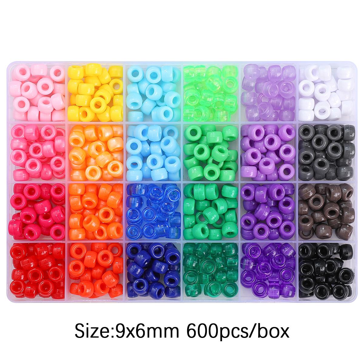 

600 шт. акриловых бусин для изготовления браслетов, ожерелий, аксессуаров для изготовления ювелирных изделий 9x6mm 600pcs разноцветный