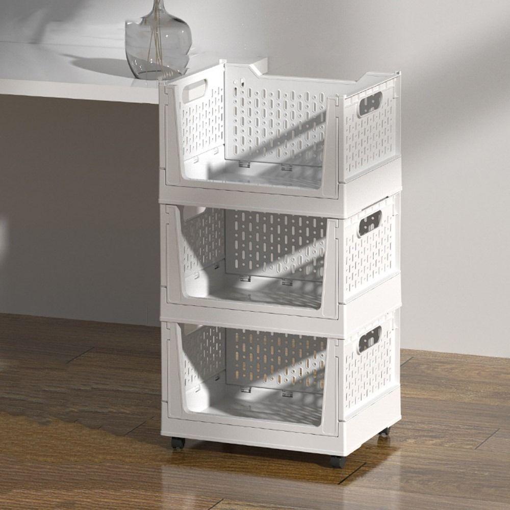 Plastic Folding Storage Box Large Capacity Book Storage Basket  Under Desk