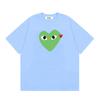 Japanese trendy brand heart-print short-sleeve T-shirt, unisex loose couple's summer casual daily versatile top