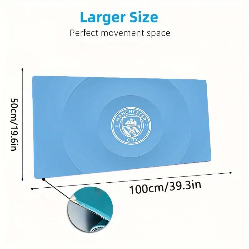 Manchester City Football Club Print Cushion Non-slip Laptop Tablet Big Mousepad XXL Mat Mini PC Playmat With Lock edge