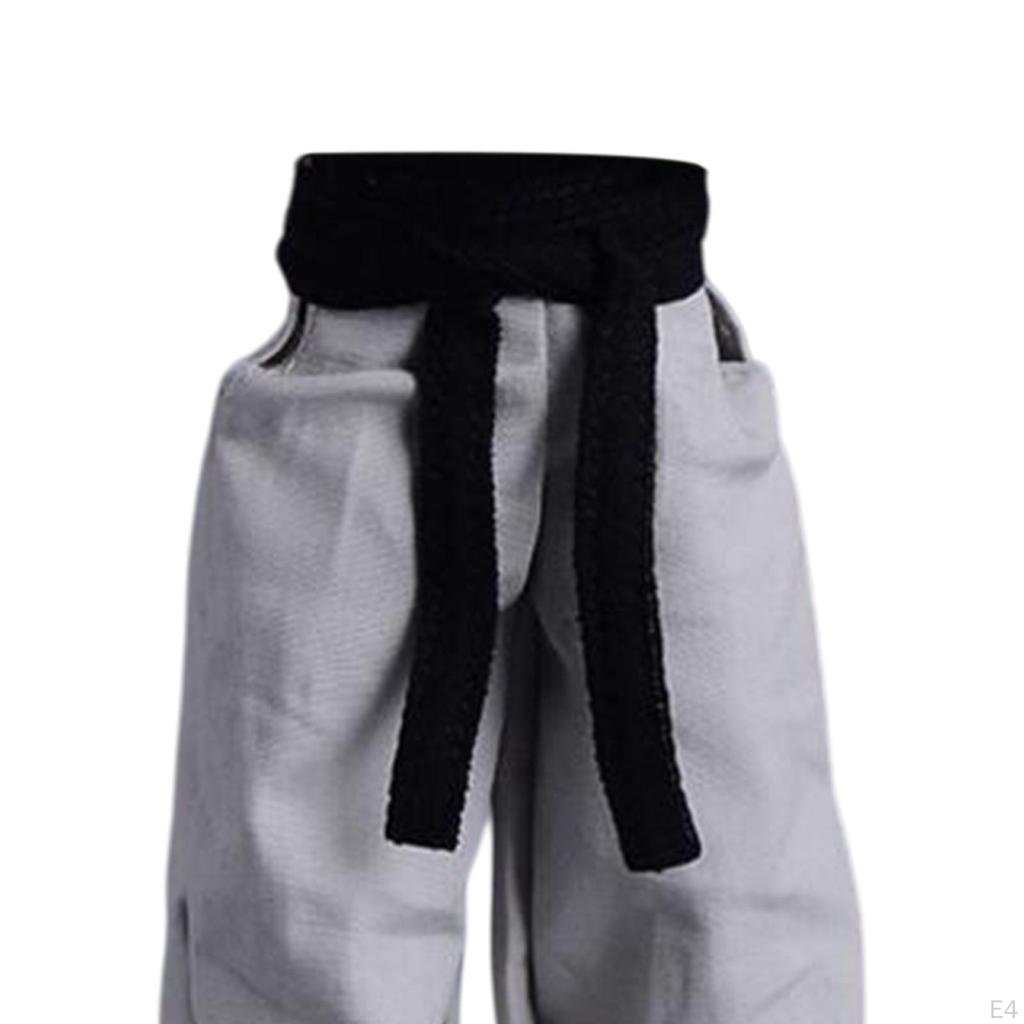 1/12 Male Doll Pants with Belt Casual Dress Up Loose Trousers Mini Long Pant for 6 Inch Action