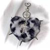 Bag Decoration Rivet Cross Keychain Rock Heart Punk Jewelry Leopard Print Keyring  Jewelry Gift