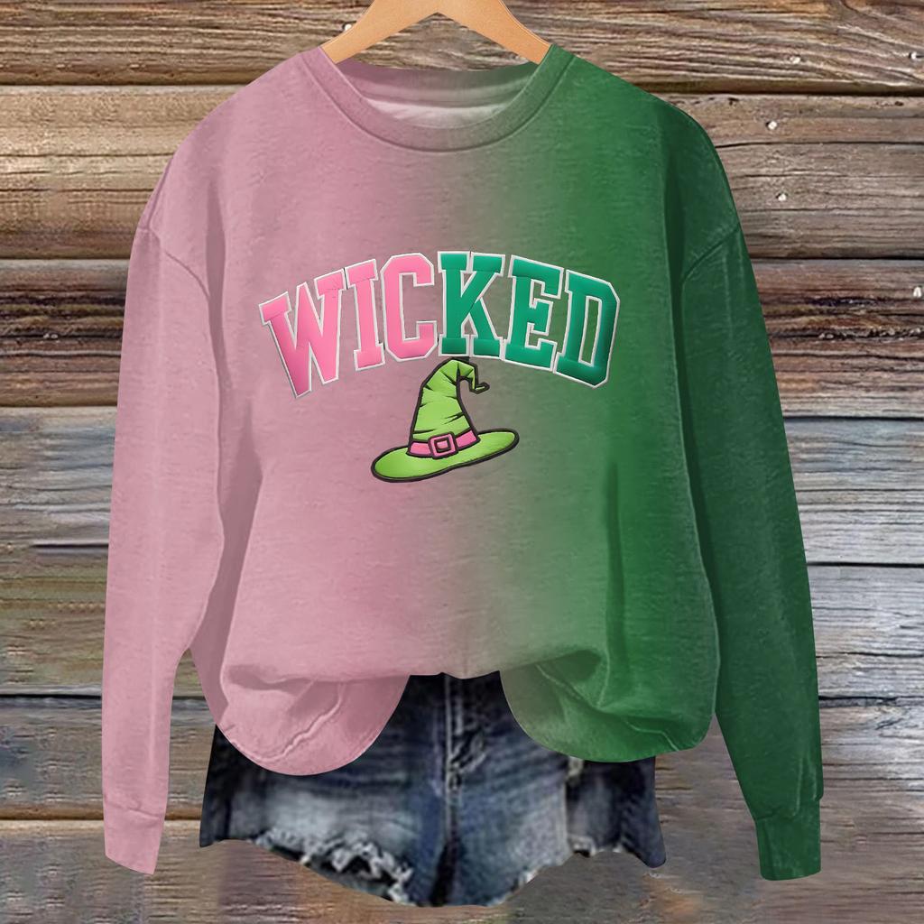 Women's Fashion Casual Long Sleeve Loose Printed Sweatshirt