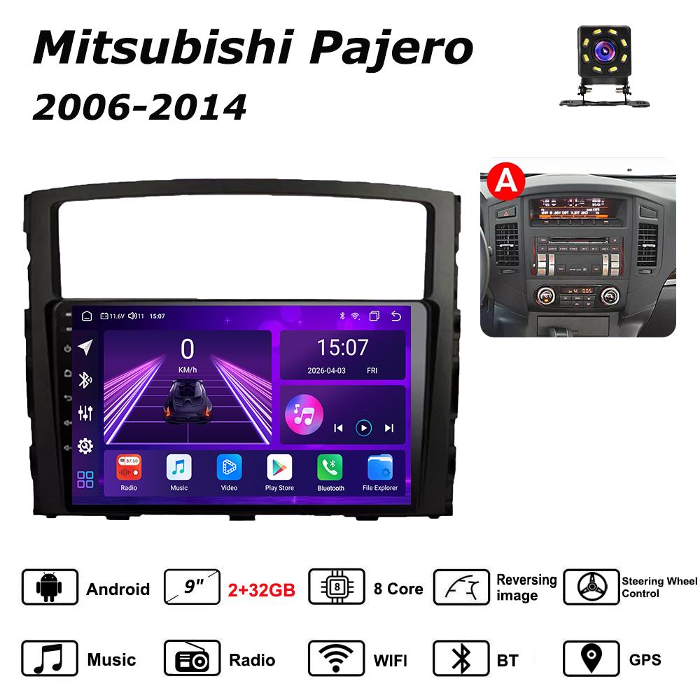 

Android Car-Play Car Radio For Mitsubishi Pajero 2006-2014 Multimedia Player Head Unit Stereo GPS Navigation BT WIFI,8 CORE ,2+32GB A чорний